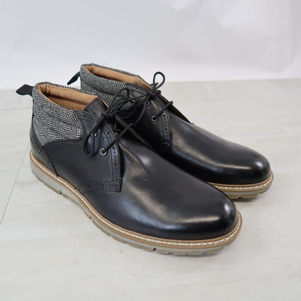 Stacy Adams Mens Black Dress Boot Memory Foam Leather Mens 12